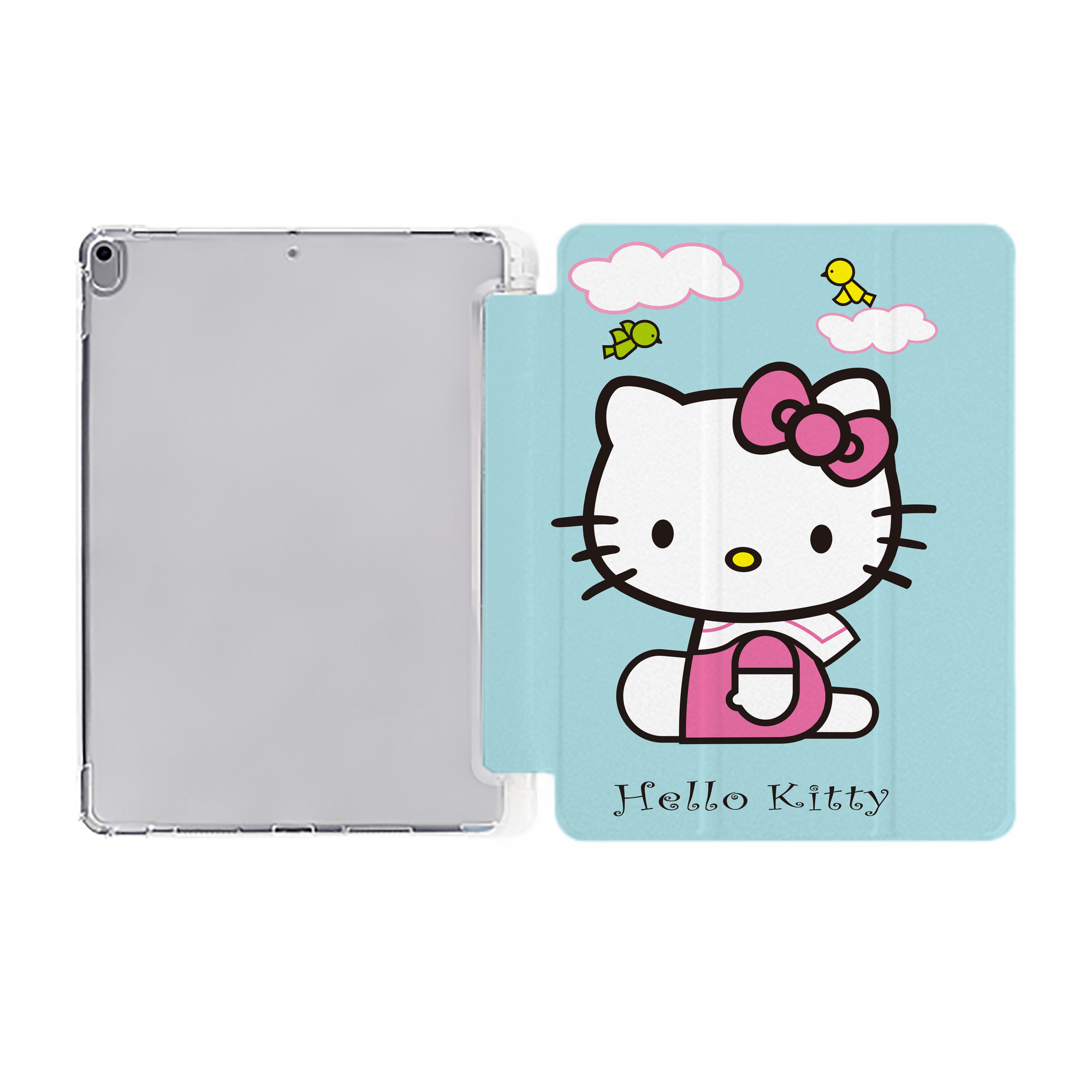 （画像用） Hello Kitty ハローキティ IPad ケース ペン収納付き 三つ折りスタンド PUレザー×シリコン 対応機種9.5/10.5/10.9インチ